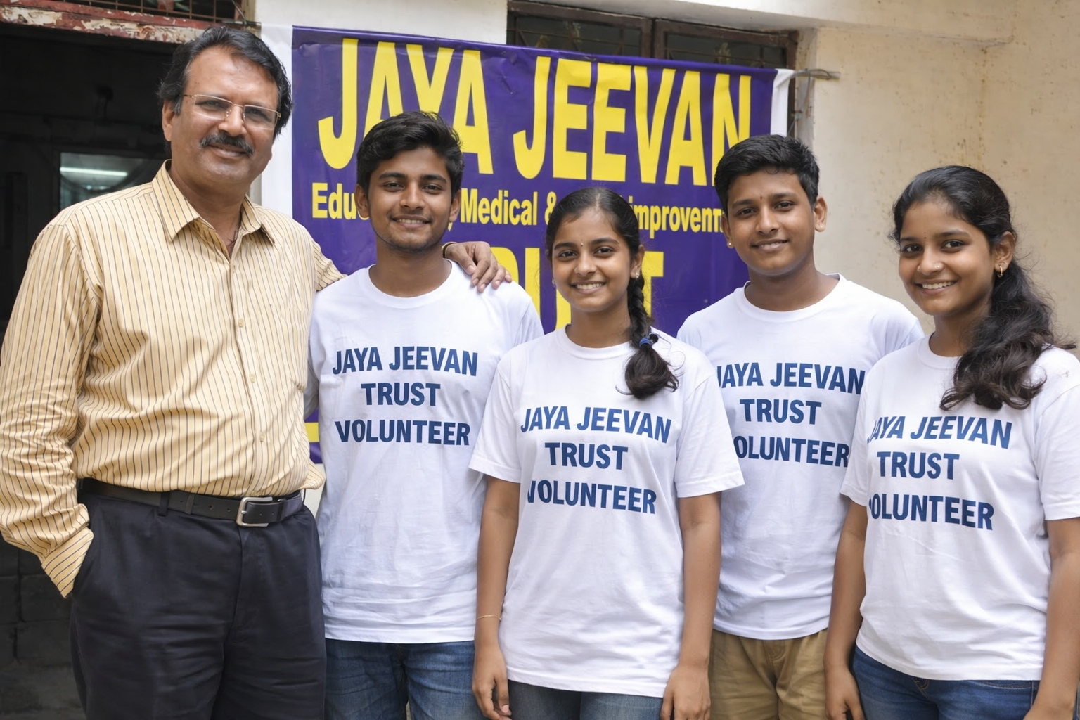 Volunteers working together